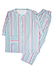 NERUGY 婦人7分袖・長パンツパジャマ ストライプ柄 綿100% サッカーのカラーサンプル写真