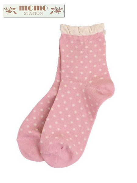 momo station 婦人ソックス ドット柄 日本製