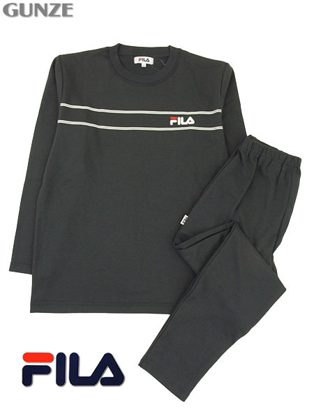 GUNZE(グンゼ)FILA(フィラ)紳士長袖・長パンツパジャマ 胸ライン