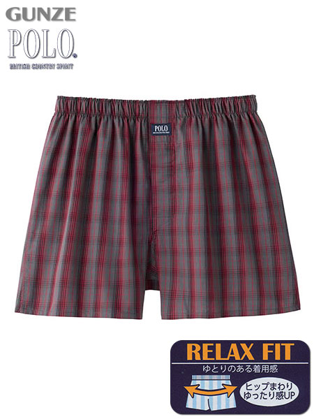 グンゼ POLO(ポロ) 紳士トランクス(前あき) チェック柄