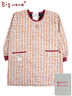 Big mama(ビッグママ) キルト割烹着 裏フリース  幾何学柄 後ろ開きの詳細画面へ