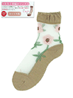 Telephone0.0 婦人カシミヤ混シースルーソックス つま先2重編み 花柄の詳細画面へ