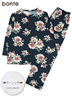 bonte 婦人ストレッチ長袖・長パンツパジャマ 大きめの花柄の詳細画面へ