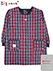 Big mama(ビッグママ) キルト裏フリース割烹着 チェック柄 背ボタンの詳細写真Ａ