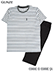 GUNZE(グンゼ)コムシコムサ 紳士半袖・7分丈パンツパジャマ ボーダー柄の詳細写真Ａ