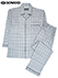 ROWAND(ロワンド)紳士長袖・長パンツパジャマ 日本製 綿100%スムース チェック柄の詳細写真Ａ