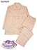 GUNZE(グンゼ)婦人長袖・長パンツパジャマ 保湿加工 スムース 襟付き 花柄の詳細写真Ａ