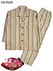 GUNZE(グンゼ)紳士長袖・長パンツパジャマ 極暖 ペイズリーストライプ柄 スーパーバルキーの詳細写真Ａ
