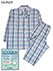 GUNZE(グンゼ)紳士長袖・長パンツパジャマ 大きめボタン チェック柄の詳細写真Ａ