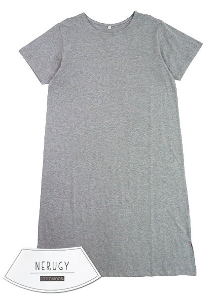 NERUGY 婦人綿100%天竺ニットワンピース 無地