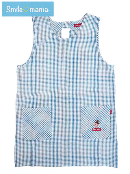 Smile mama(スマイルママ) 婦人先染ラン型エプロン チェック柄 サッカー素材