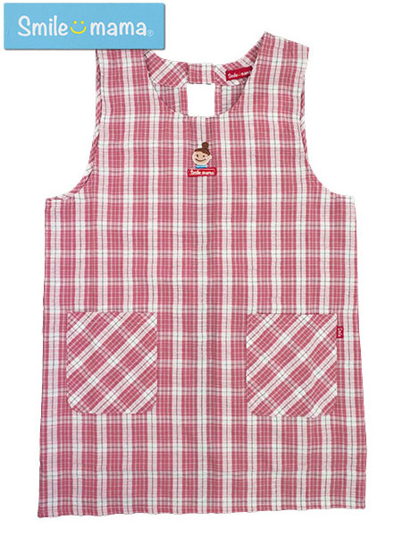 Smile mama(スマイルママ) 婦人先染ラン型エプロン チェック柄 サッカー素材
