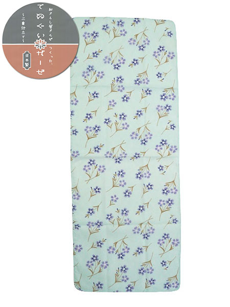 ガーゼプリントてぬぐい 二重袷せ なでしこ
