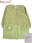 Big mama(ビッグママ) 裏フリース前開きキルトスモック 無地＆花柄の詳細画面へ