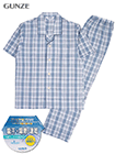 GUNZE(グンゼ)紳士半袖・長パンツパジャマ 吸汗＋吸熱・速乾 綿100% チェック柄の詳細画面へ
