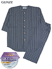 GUNZE(グンゼ)紳士7分袖・7分丈パンツパジャマ 寝るテコ 綿100%先染しじら ストライプ柄の詳細画面へ