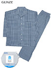 グンゼ アセドロン 紳士長袖・長パンツパジャマ 天竺 ギンガムチェック柄の詳細画面へ