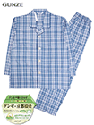 グンゼ 紳士長袖・長パンツパジャマ 大きめ釦 京都捺染 綿100%天竺の詳細画面へ