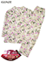 GUNZE(グンゼ)婦人長袖・長パンツパジャマ 極暖 肌側綿100% 花柄 ウルトラバルキーの詳細写真Ａ