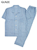 GUNZE(グンゼ)紳士半袖・長パンツパジャマ チェック柄 綿100%クレープの詳細写真Ａ