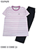 GUNZE(グンゼ)コムシコムサ 婦人半袖・7分丈パンツパジャマ ボーダー柄 天竺の詳細写真