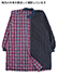 Big mama(ビッグママ) 裏フリース前開きキルトスモック チェック柄の詳細写真Ｂ